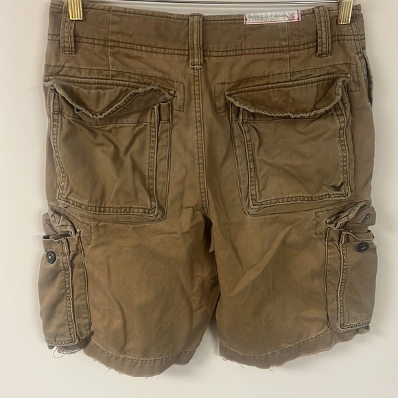 American eagle cargo khaki shorts 100% cotton size 29 men brown - Picture 2 of 3